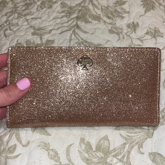 kate spade Bags Kate Spade Rose Gold Glitter Wallet Poshmark